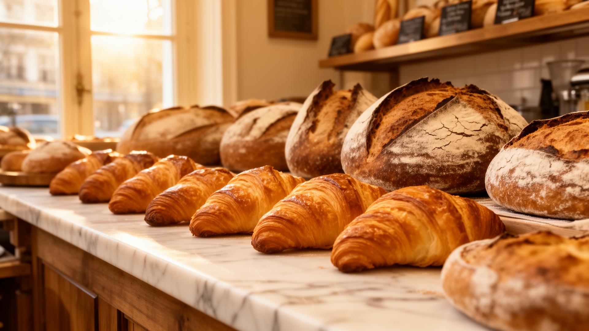 Croissants and pastries on the Nouvé counter